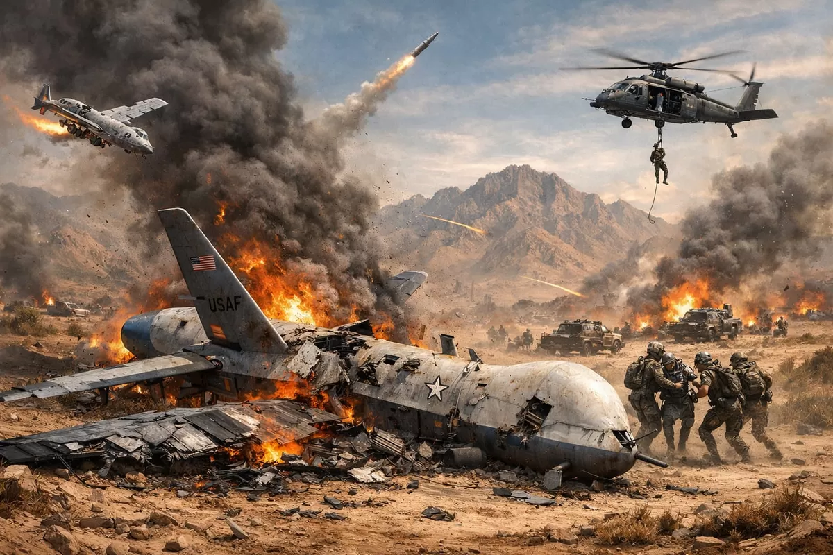 Ilustrasi Drone MQ-9 Reaper AS yang Dilaporkan Jatuh Saat Operasi Penyelamatan Pilot F-15E di Iran (Ai)