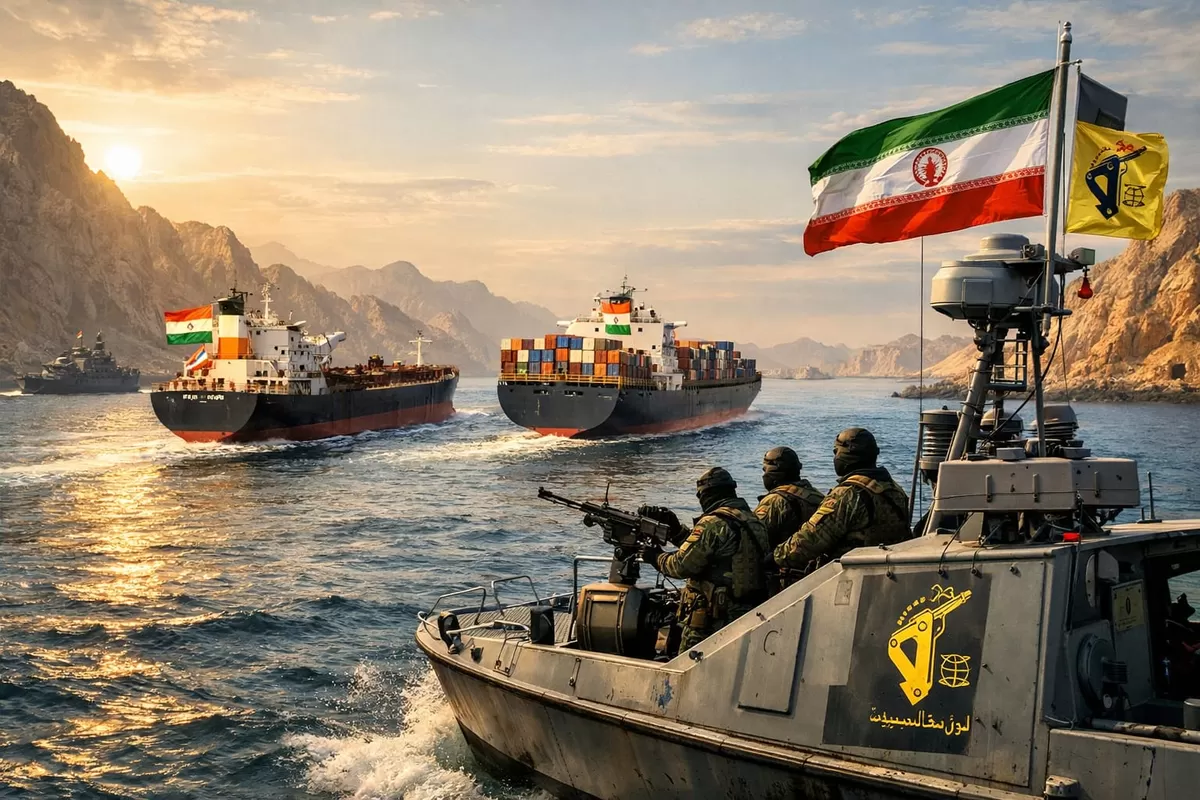 Ilustrasi IRGC mengizinkan dua kapal India melintasi Selat Hormuz (Ai)