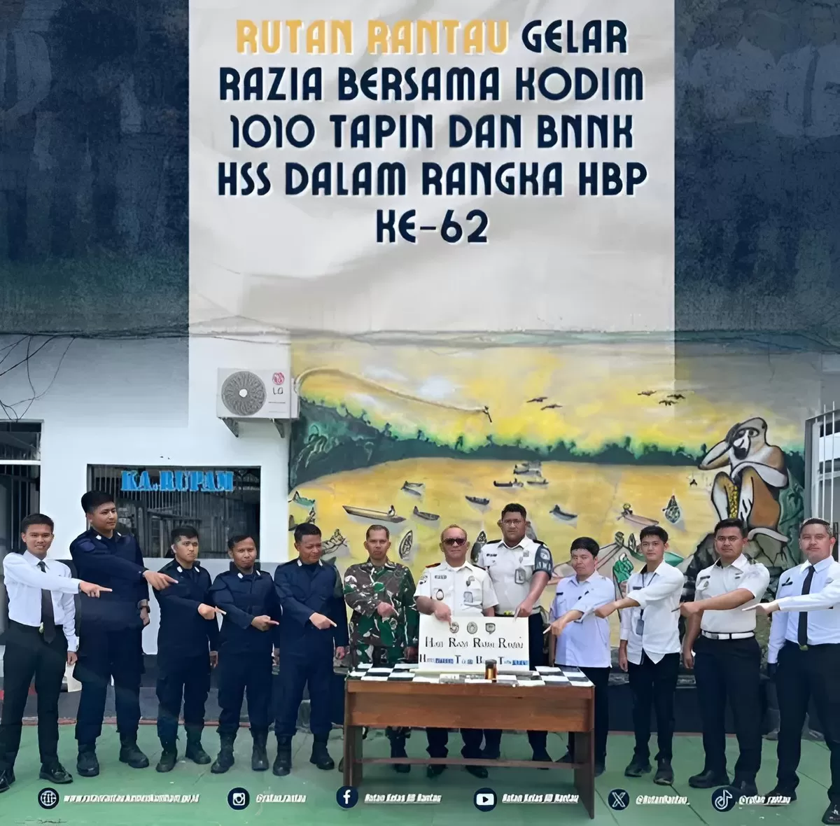 Karutan Rantau dan Jajaran Bersama Kodim 1010 Tapin dan BNNK Hulu Sungai Selatan