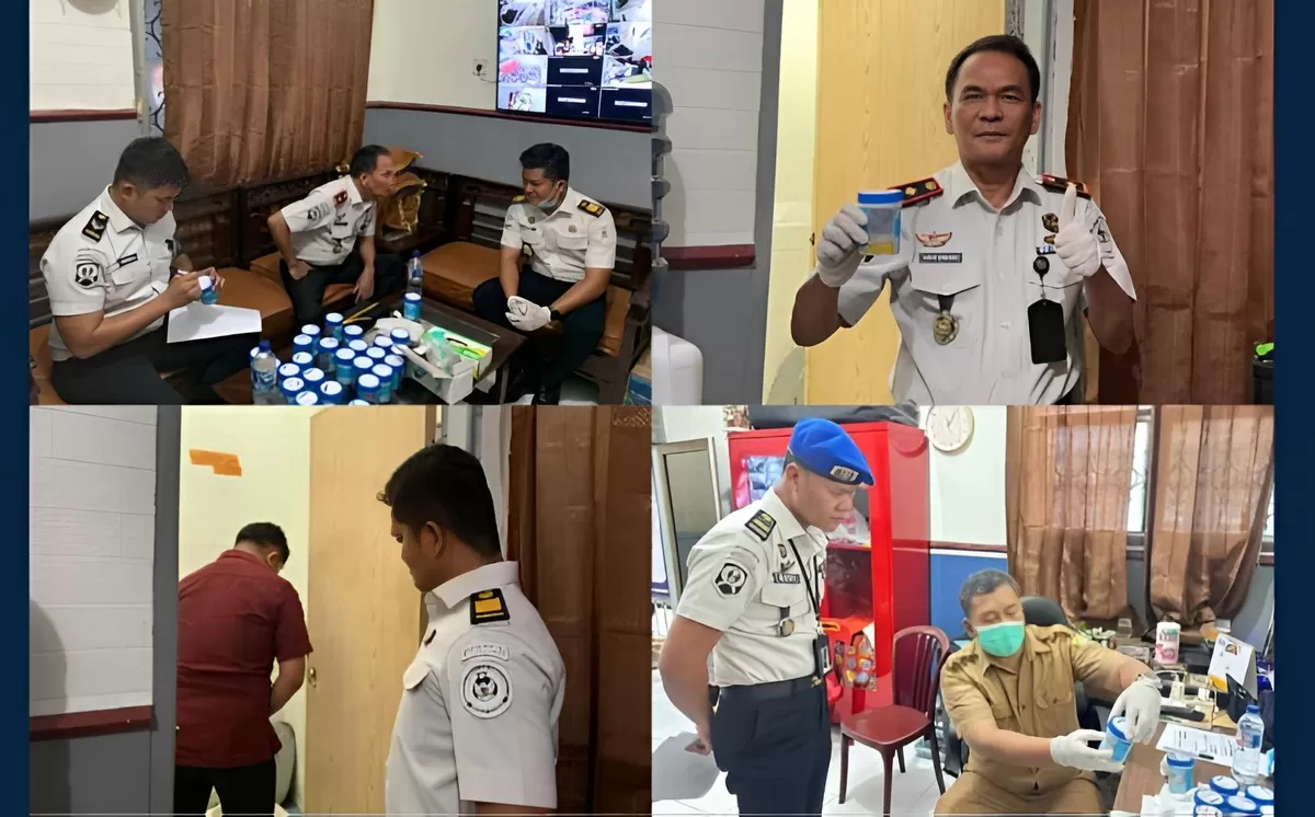 Kalapas Kotapinang dan Jajaran Saat Kegiatan Tes Urine