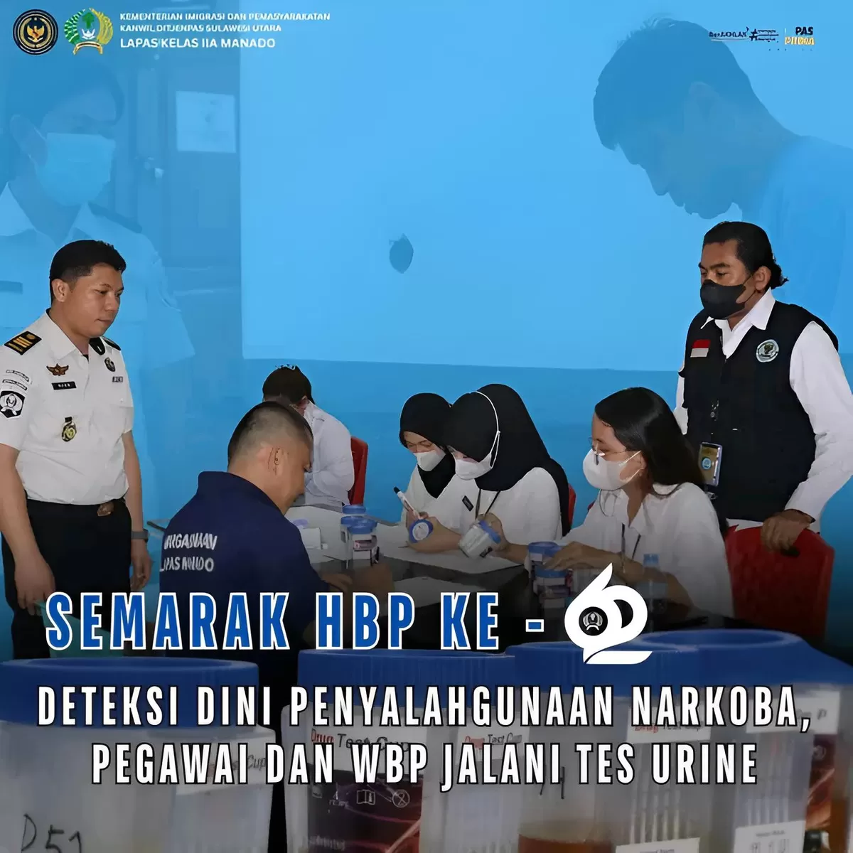 Pegawai dan WBP Lapas Manado Saat Kegiatan Tes Urine