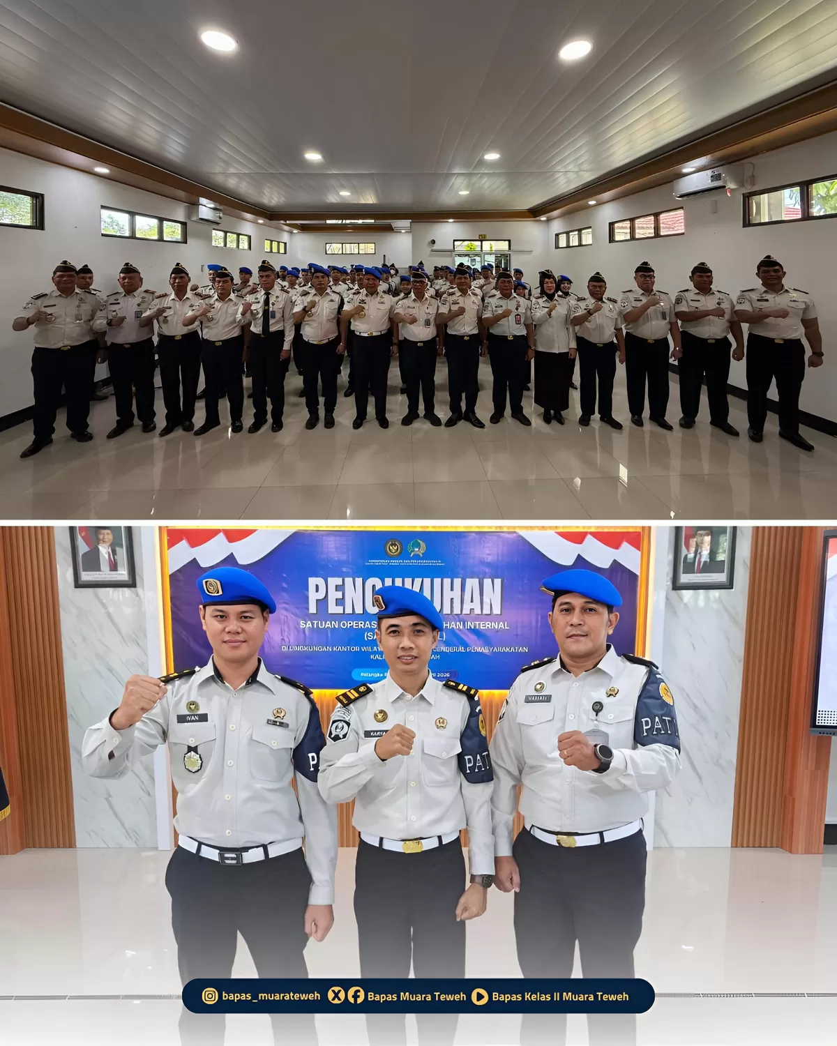 Petugas Bapas Muara Saat Pengukuhan Satops Patnal