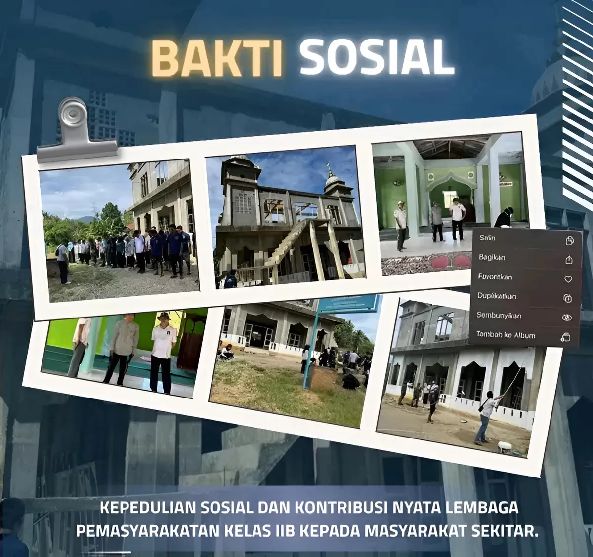 Petugas dan Warga Binaan Lapas Panyabungan Saat Kegiatan Bakti Sosial