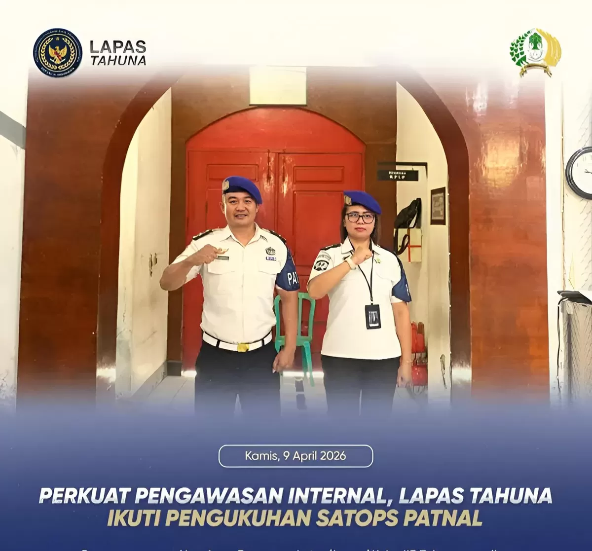 Pegawai Lapas Tahuna Saat Mengikuti Pengukuhan Satops Patnal