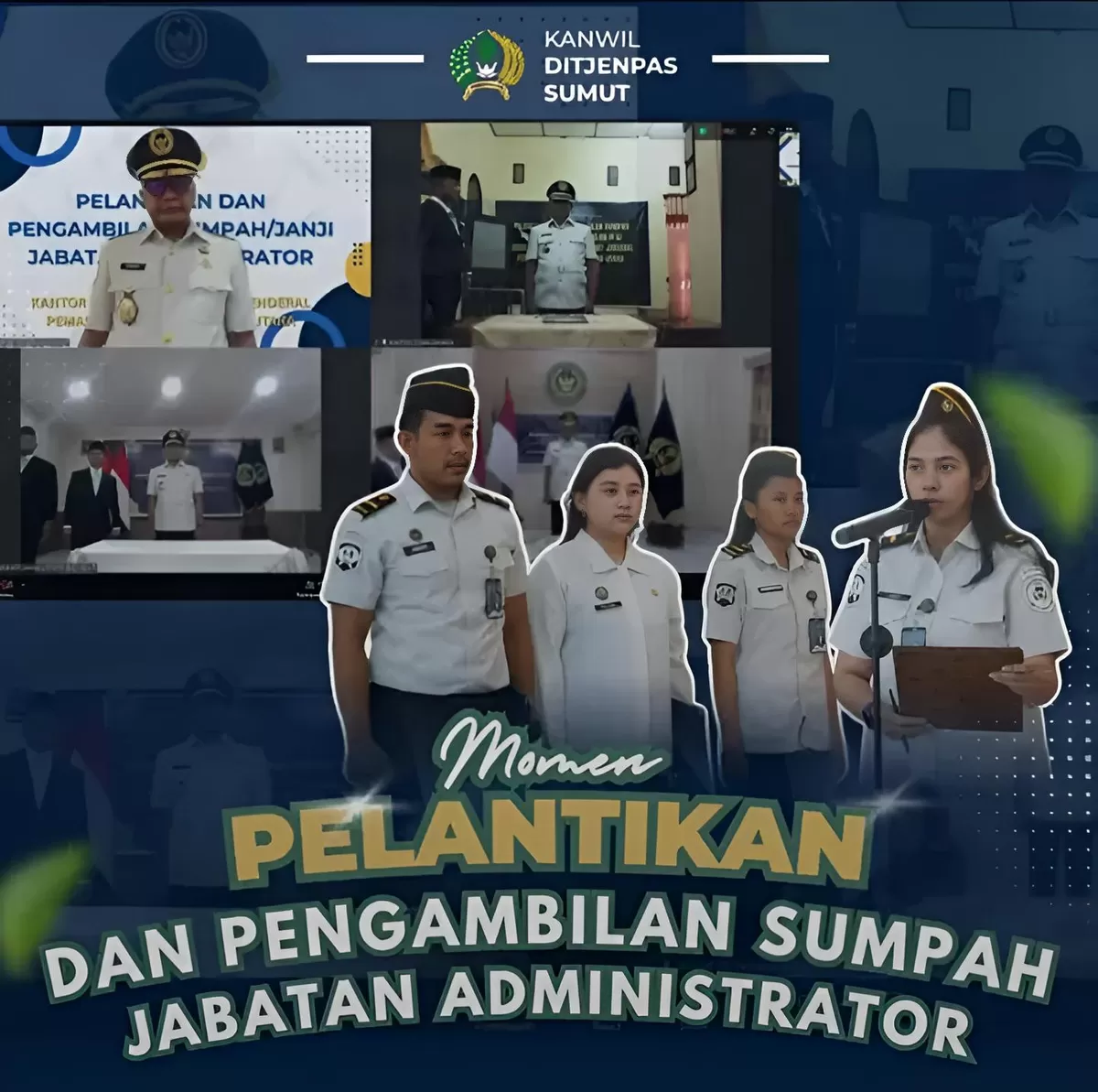 Kakanwil Ditjenpas Sumut Saat Pelantikan dan Pengambilan Sumpah Jabatan Manajerial