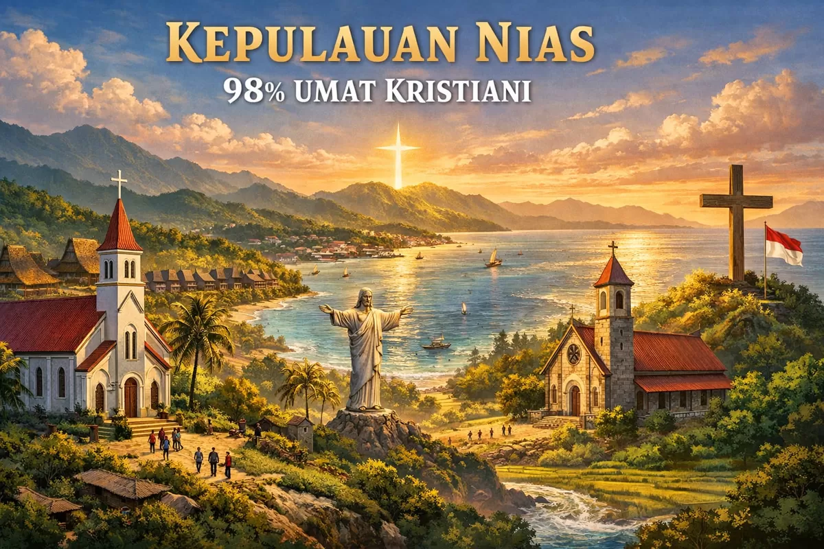 Ilustrasi Persentase Umat Kristiani di Kepulauan Nias Tembus Angka 98 Persen (Ai)
