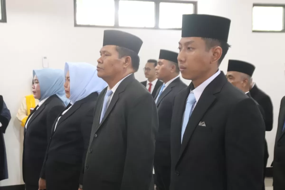 Pejabat Struktural Baru Lapas Muara Teweh Saat Pelantikan dan Pengambilan Sumpah Jabatan