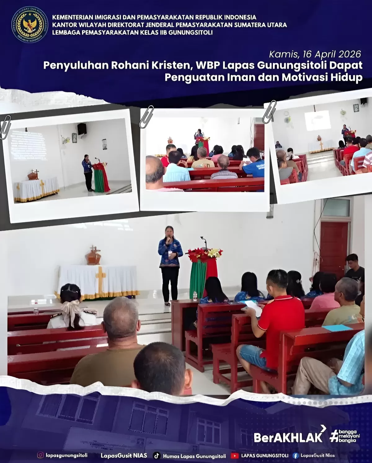 WBP Lapas Gunungsitoli Saat Mengikuti Pembinaan Kepribadian