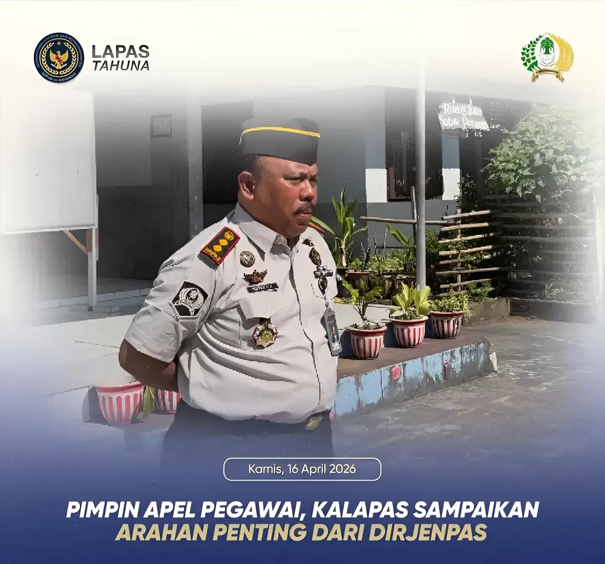 Kalapas Tahuna Saat Pimpin Apel Pagi