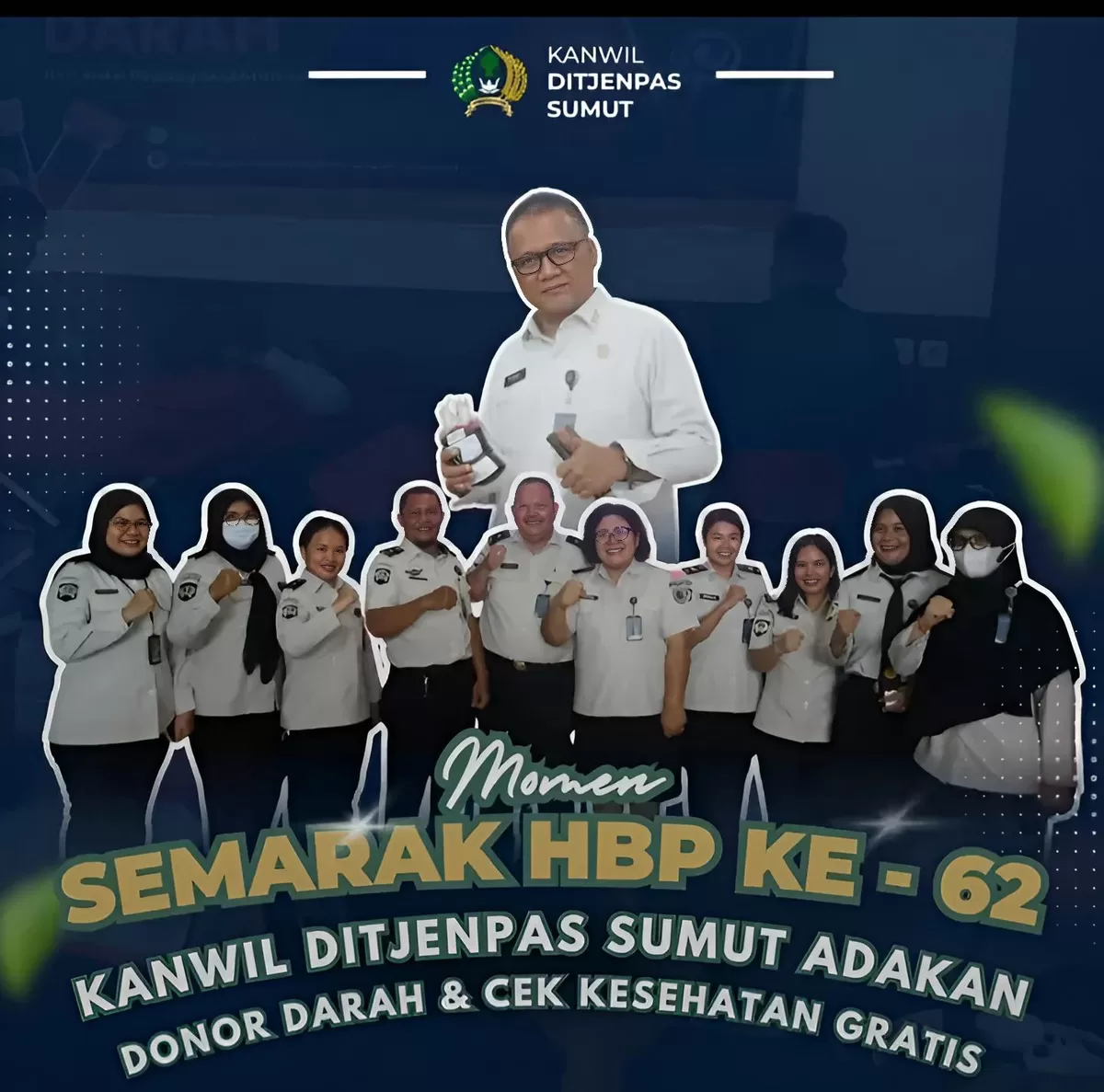Kakanwil Ditjenpas Sumut dan Jajaran Saat Kegiatan Donor Darah