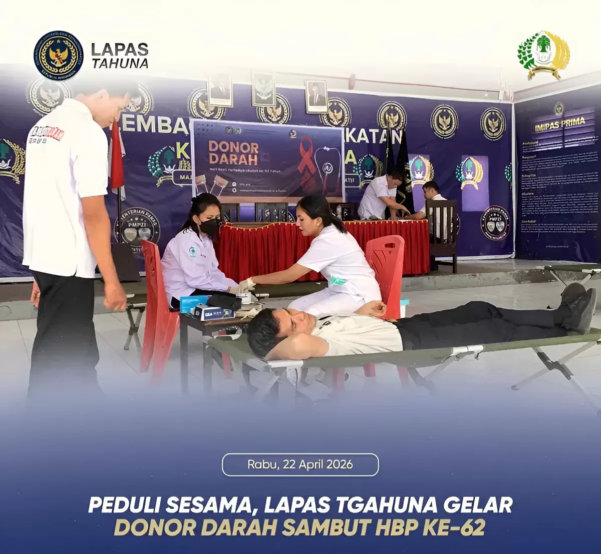 Pegawai Lapas Tahuna Saat Kegiatan Donor Darah