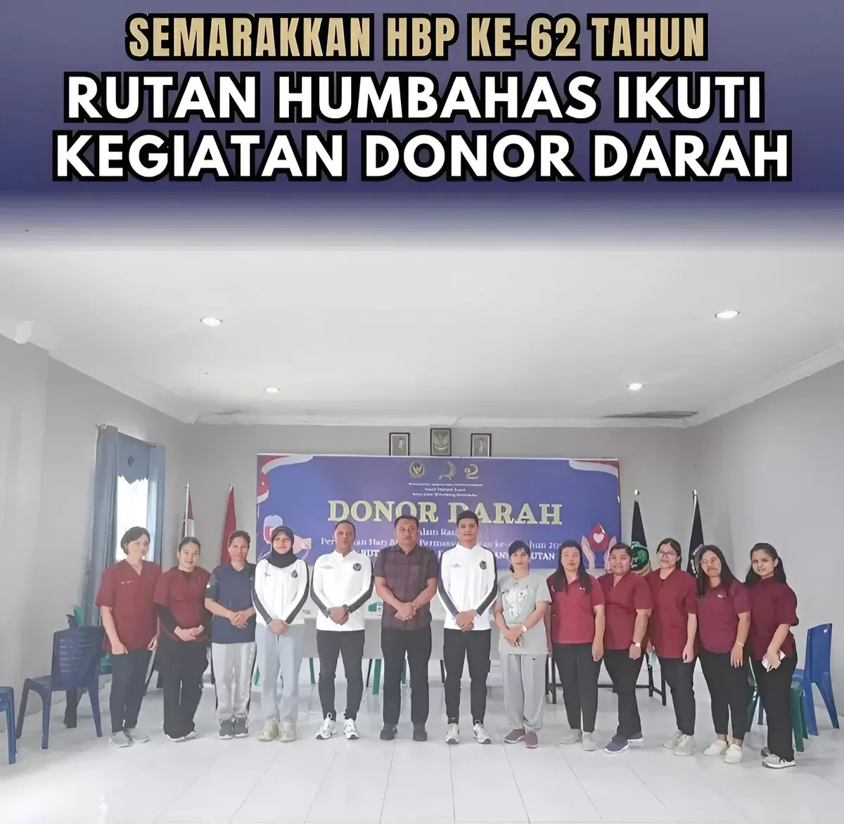 Ka. KPR Rutan Humbang Hasundutan dan Jajaran Saat Kegiatan Donor Darah