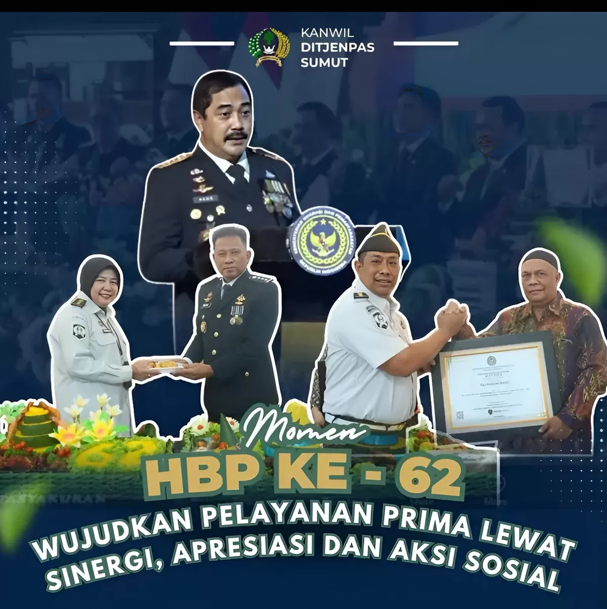 Pejabat Ditjenpas Sumut Saat Peringatan HBP ke-62