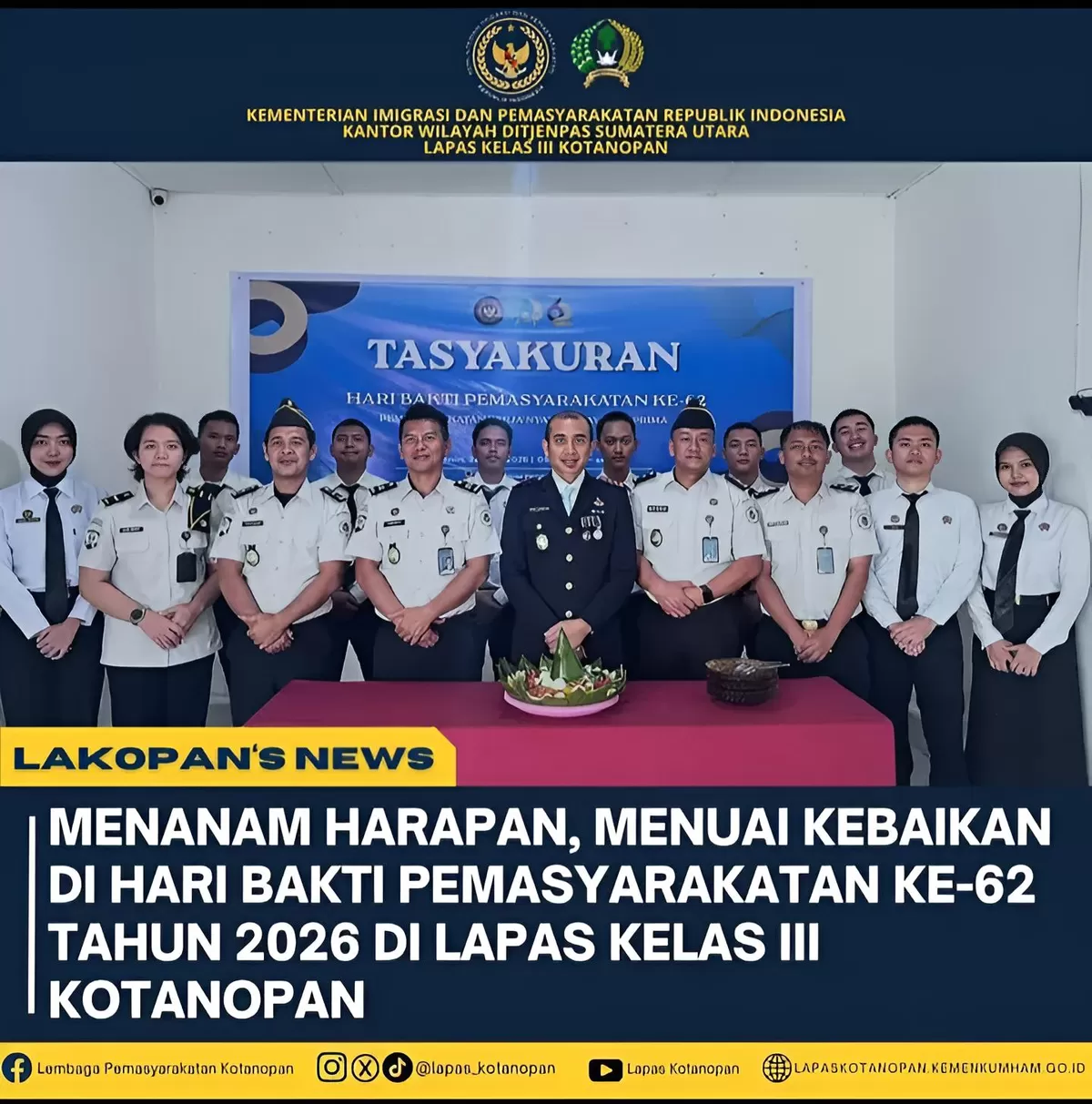 Kalapas Kotanopan dan Jajaran Saat Tasyakuran HBP ke-62