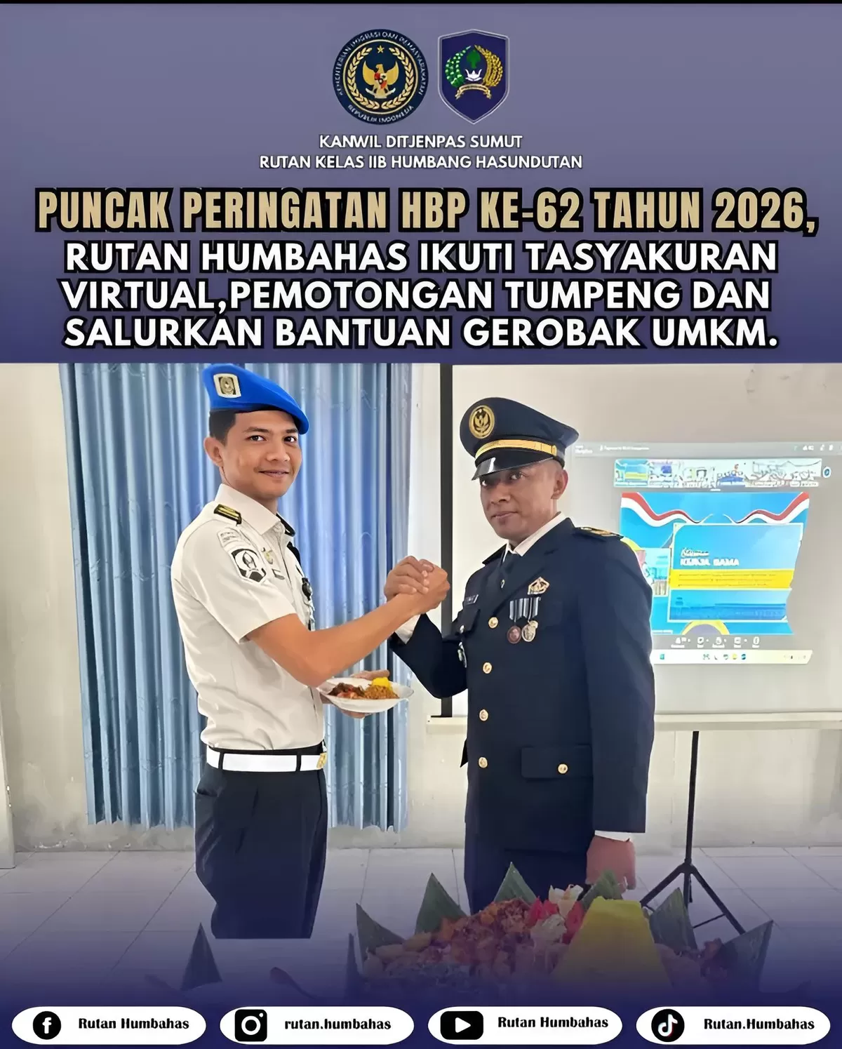 Pejabat Struktural Rutan Humbang Hasundutan dan Jajaran Saat Tasyakuran HBP ke-62