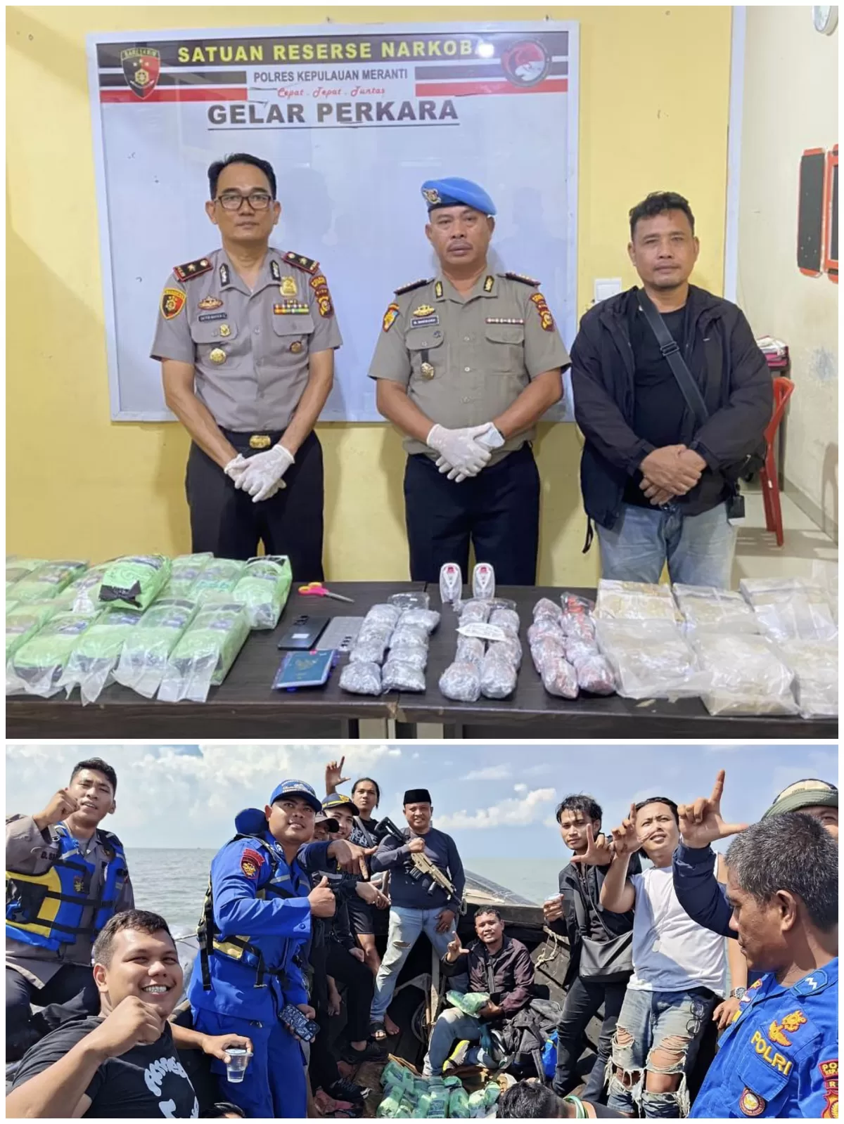 Polres Kepulauan Meranti Gagalkan Peredaran 27 Kg Sabu Jaringan Internasional, Dua Kurir Ditangkap di Perairan Selat Akar