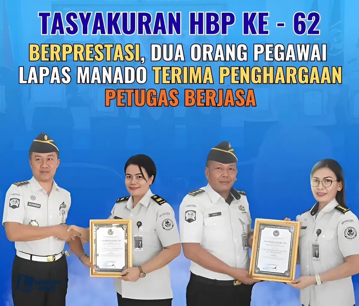 Pegawai Lapas Manado Penerima Penghargaan