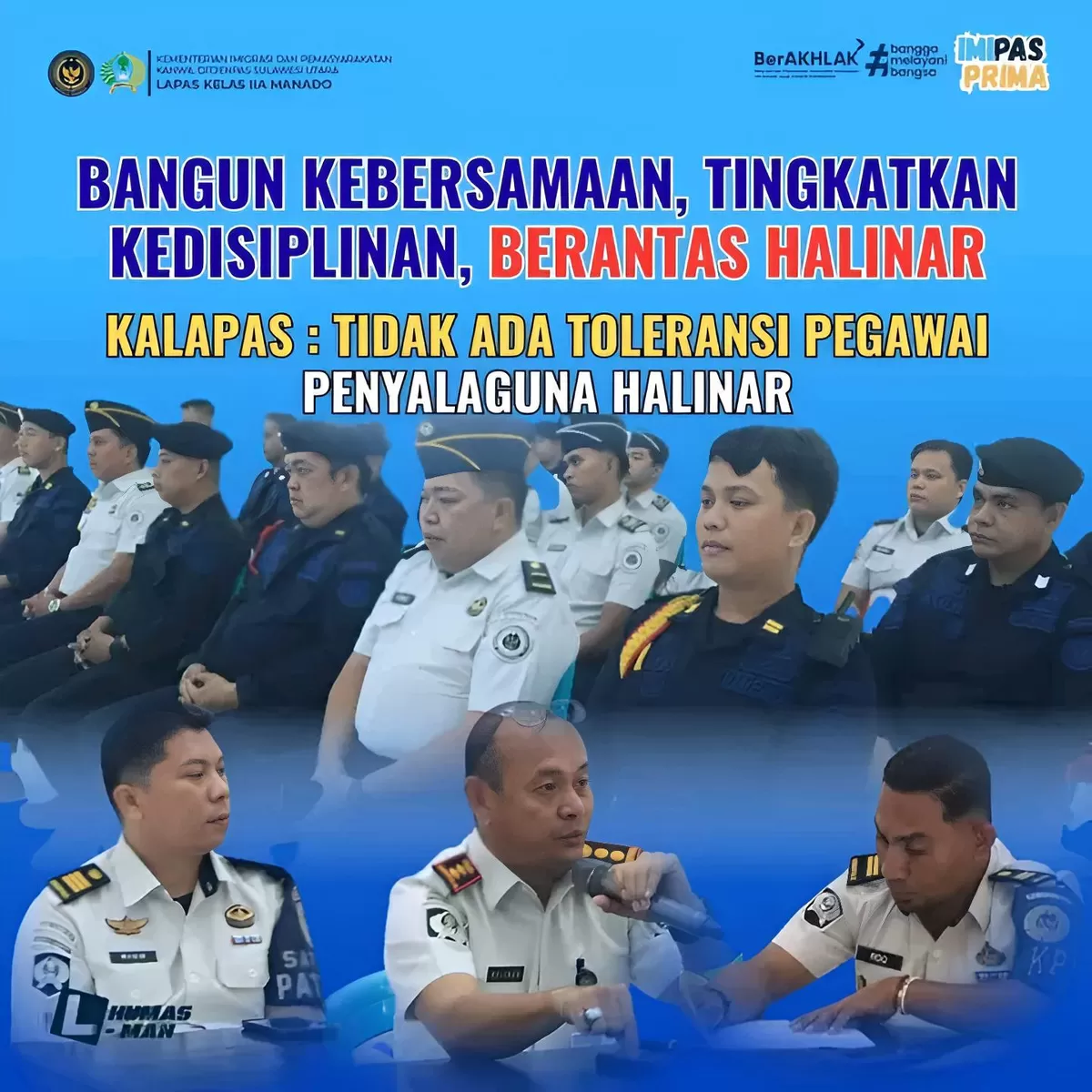 Kalapas Manado dan Jajaran Saat Briefing Pengamanan