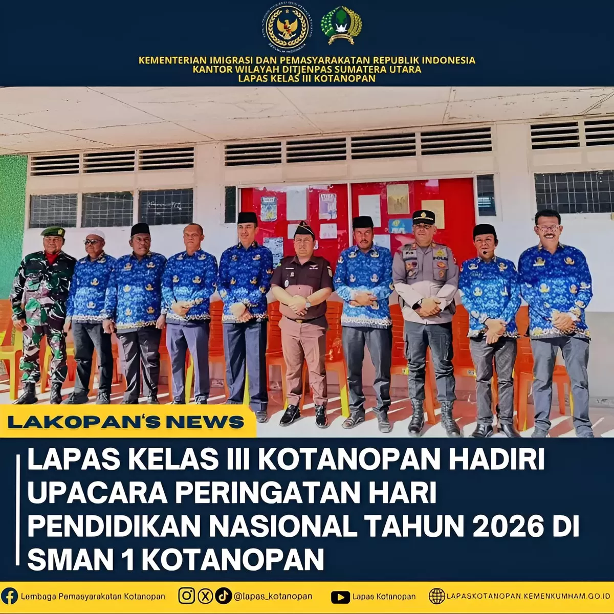 Kalapas Kotanopan Saat Hadiri Upacara Hardiknas di SMAN 1 Kotanopan