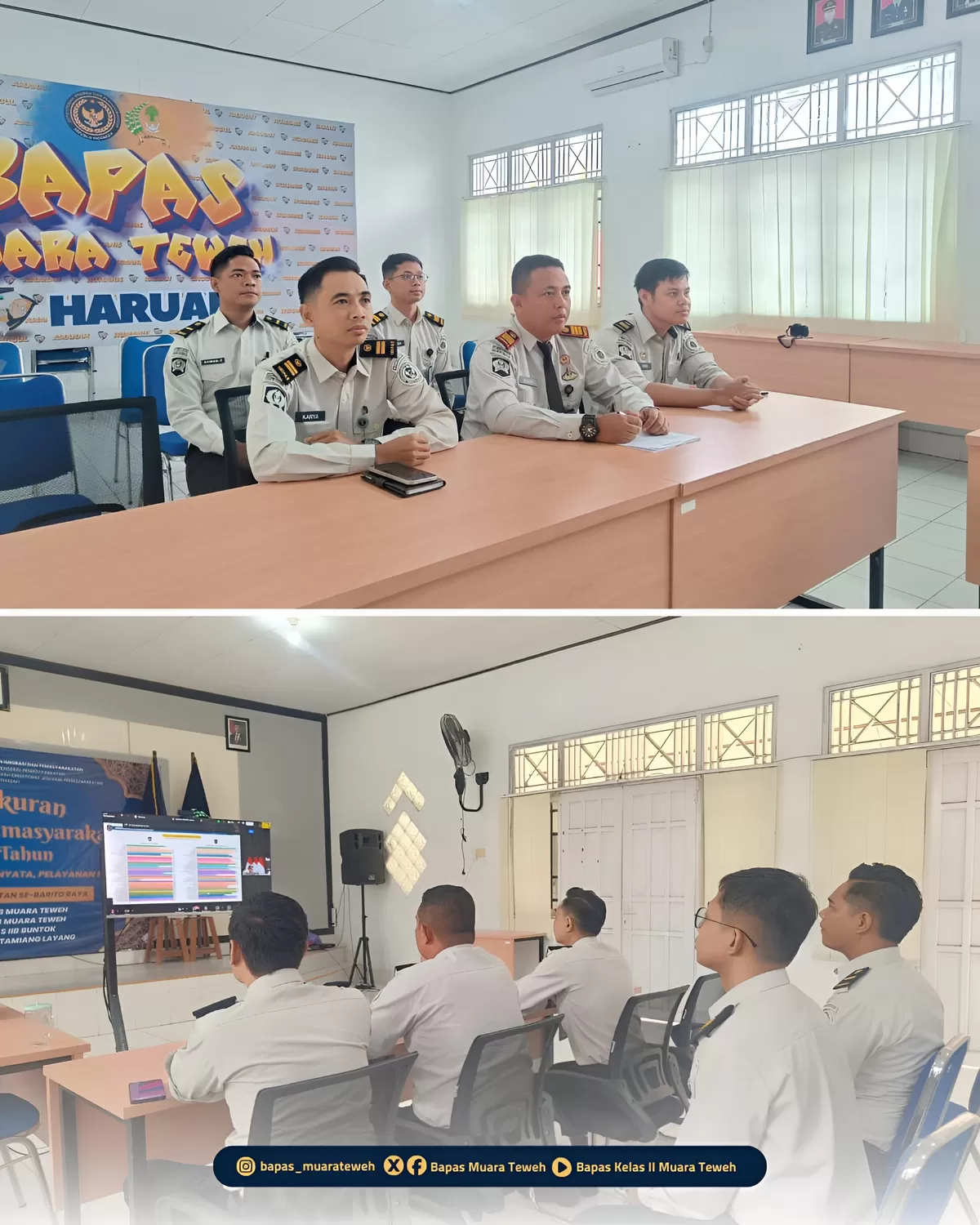 Kabapas Muara Teweh dan Jajaran Saat Mengikuti Analisis dan Evaluasi Capaian Kinerja Triwulan I Tahun 2026