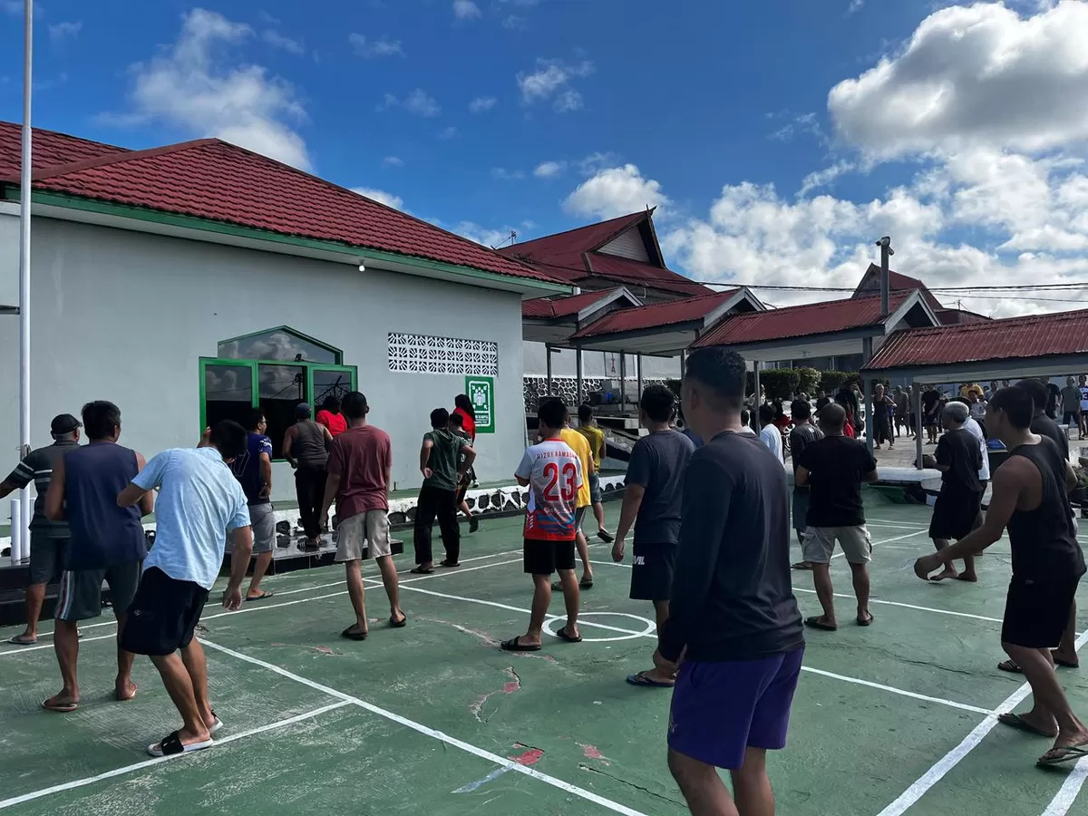 Tahanan Lapas Muara Teweh Saat Kegiatan Senam Pagi