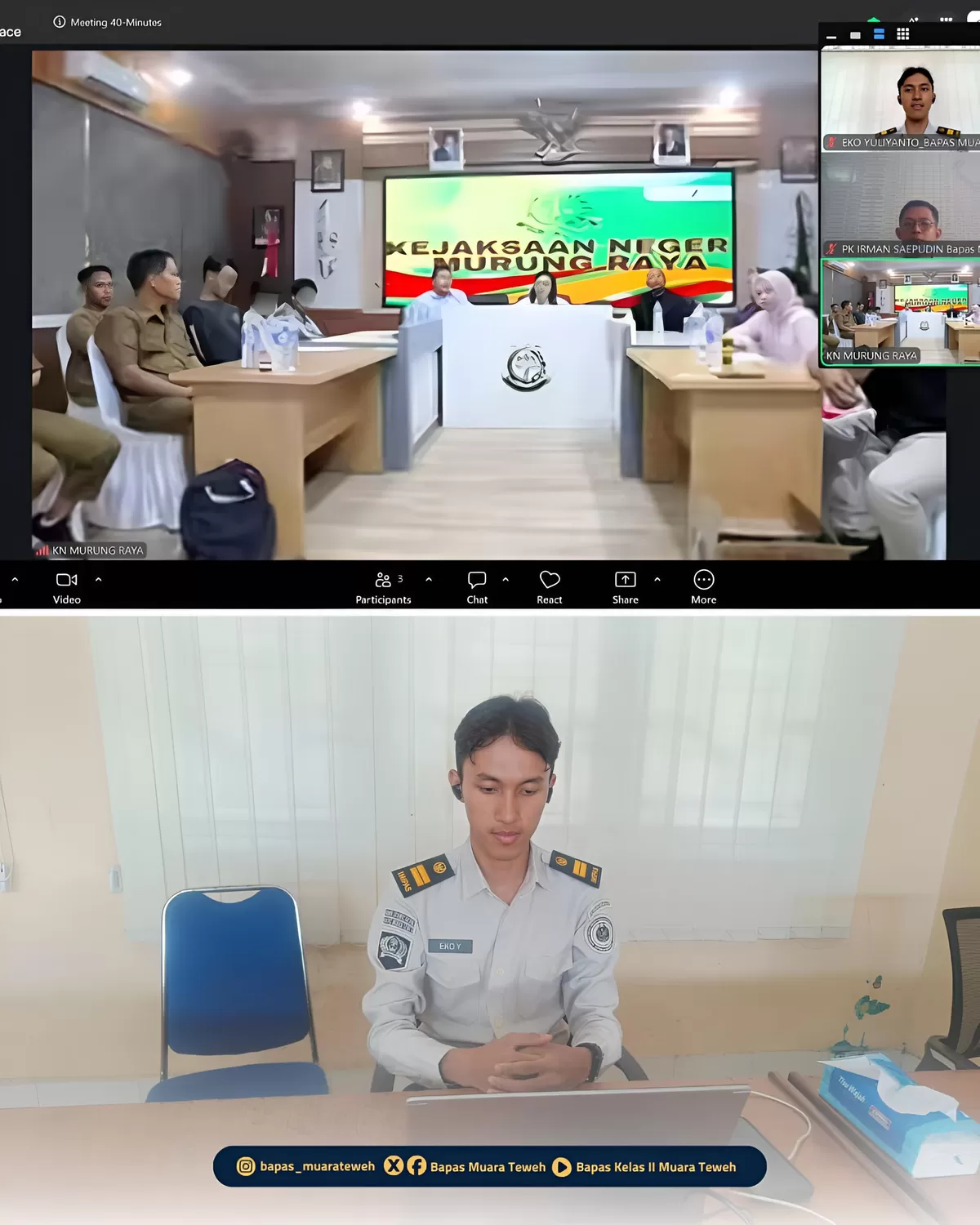 PK Bapas Muara Teweh Saat Hadiri Diversi ABH di Kejari Murung Raya