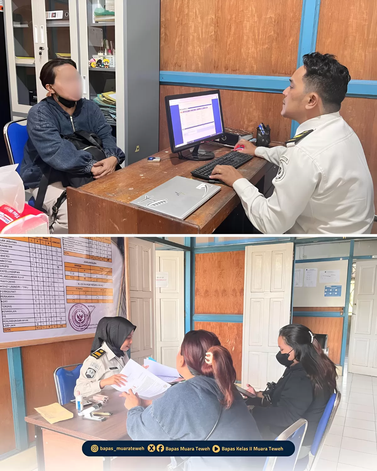 PK Bapas Muara Teweh Saat Penerimaan Klien