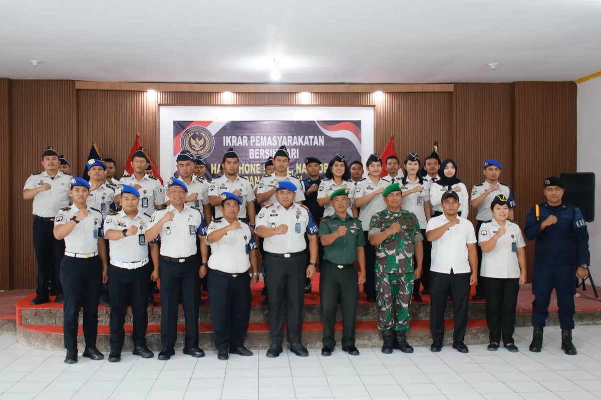 Karutan Sidikalang dan Jajaran Saat Apel Ikrar Pemasyarakatan Bersih dari Handphone Ilegal, Narkoba, dan Penipuan