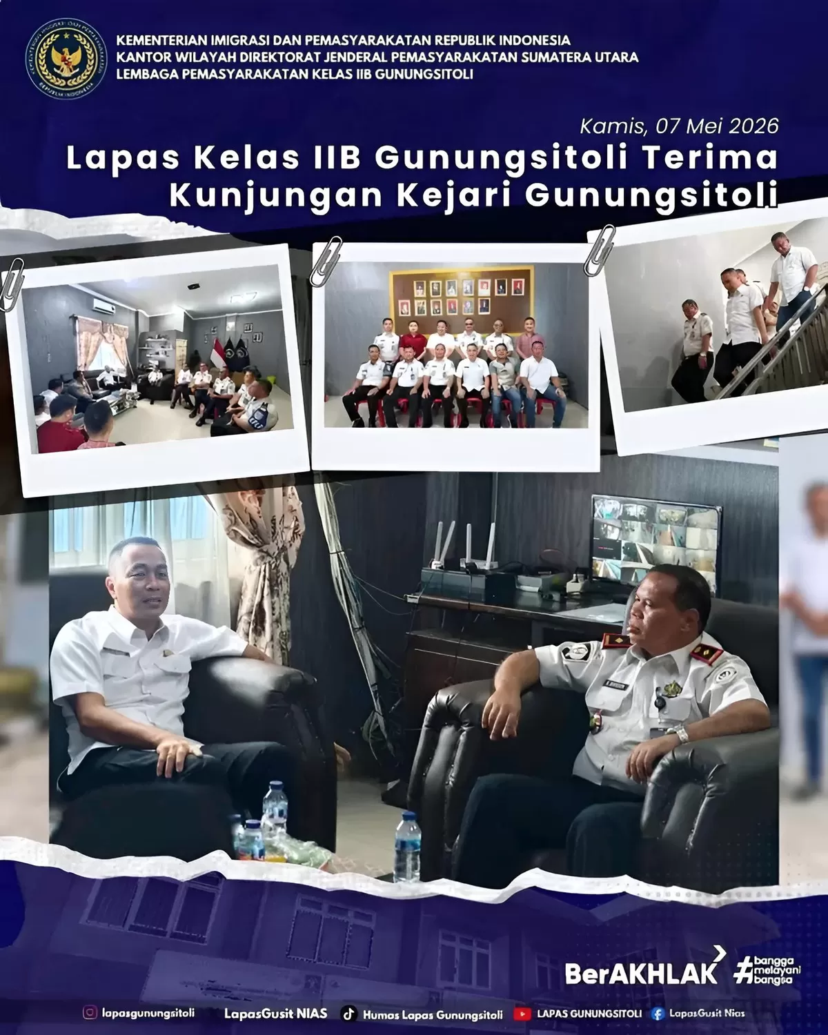 Kalapas Gunungsitoli dan Jajaran Bersama Kepala Kejaksaan Negeri Gunungsitoli