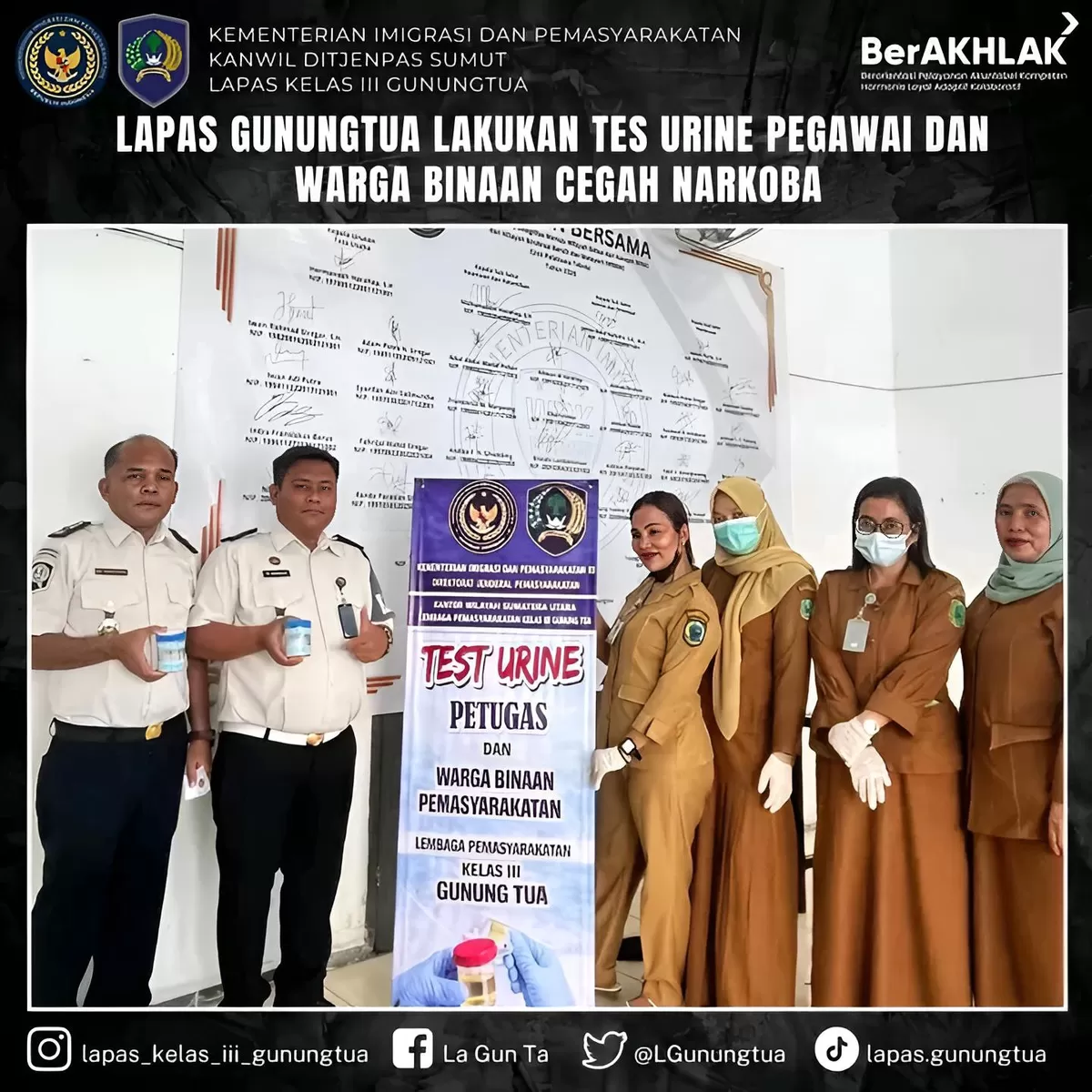 Pegawai Lapas Gunungtua Saat Kegiatan Tes Urine