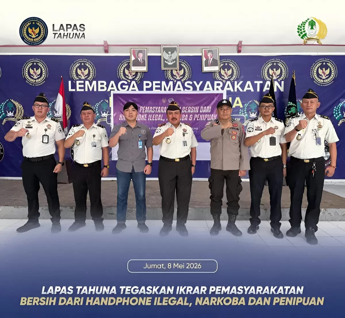 Kalapas Tahuna dan Jajaran Saat Ikrar Pemasyarakatan Bersih