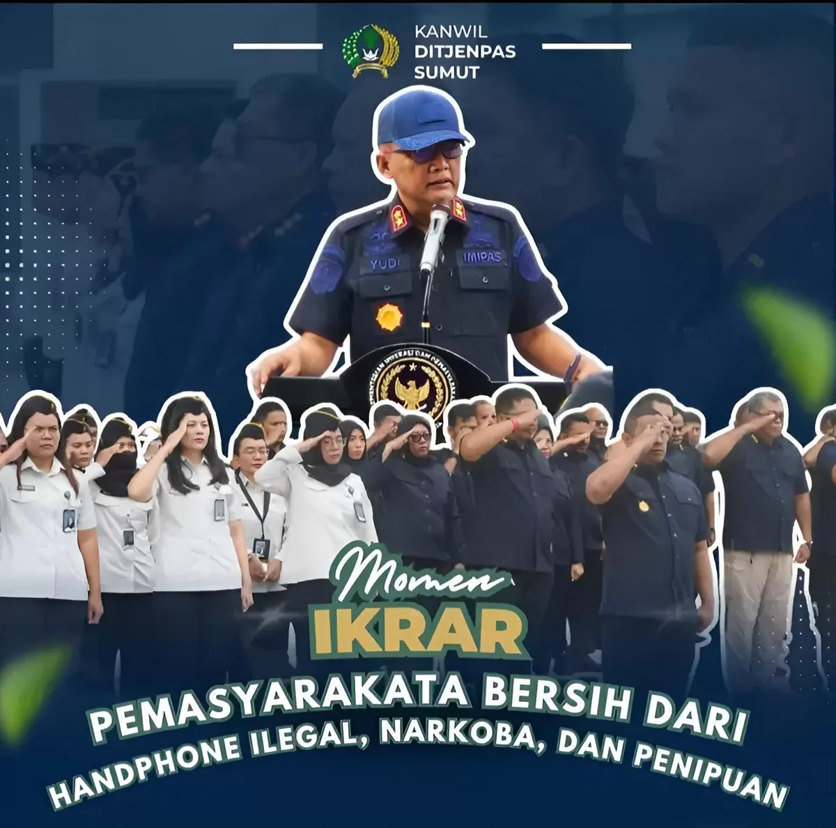 Kakanwil Ditjenpas Sumut dan Jajaran Saat Apel dan Ikrar Bersama Pemasyarakatan Bersih