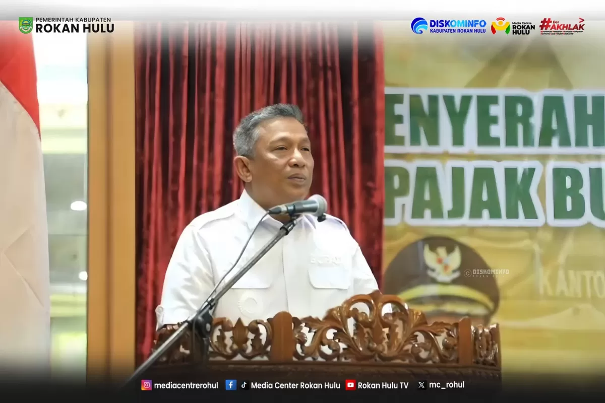 Foto Bupati Rokan Hulu Anton Sambutan Di Acara- PBB-P2  (Diskominfo Rohul )
