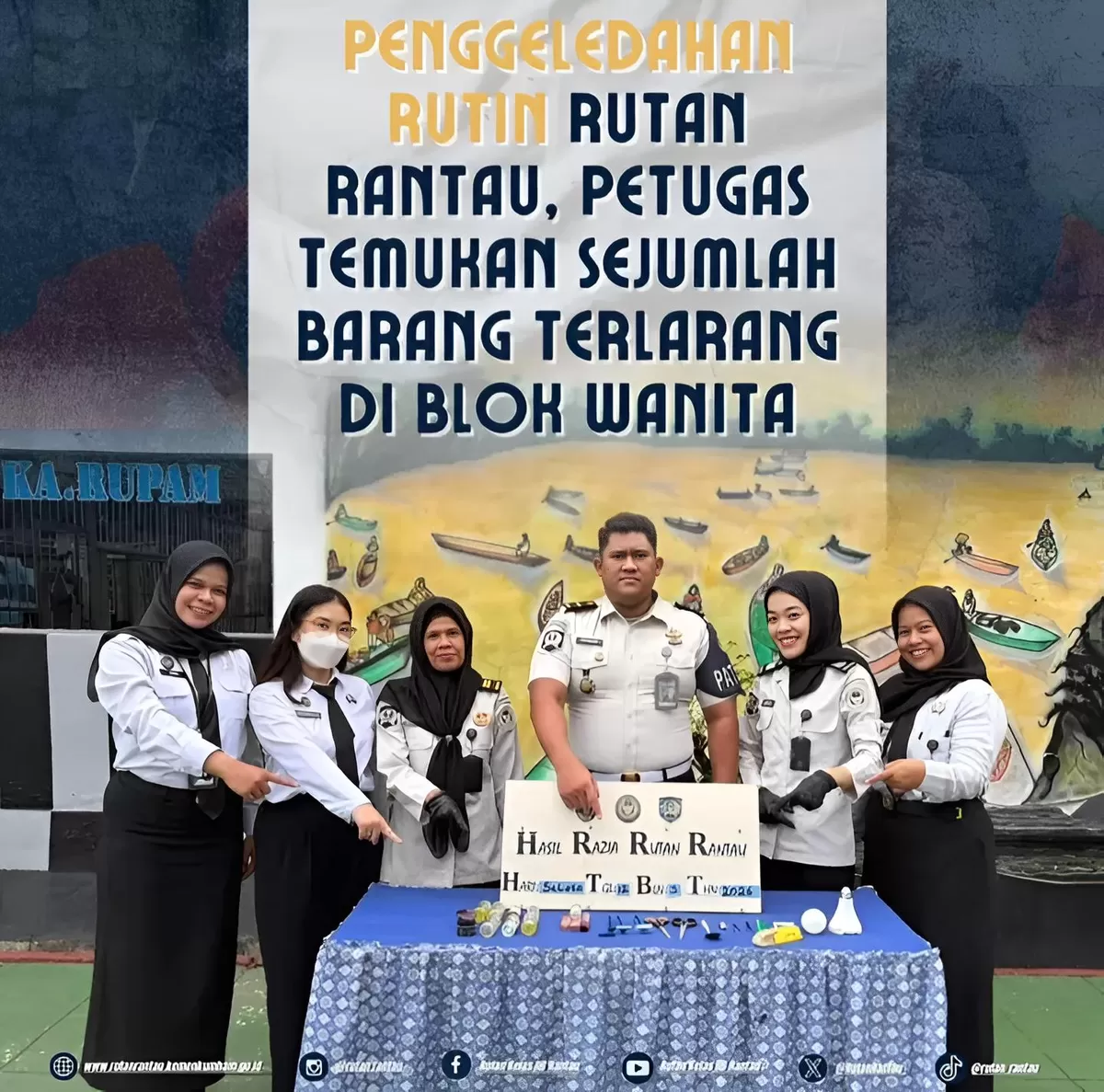 Petugas Rutan Rantau Saat Kegiatan Penggeledahan