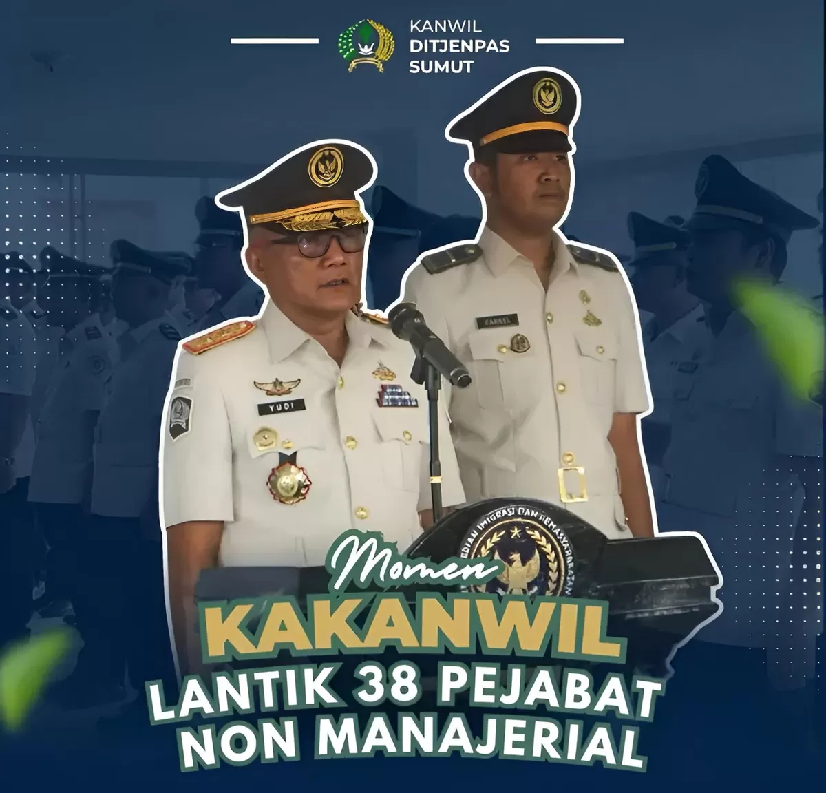 Kakanwil Ditjenpas Sumut Saat Lantik 38 Pejabat Non Manajerial