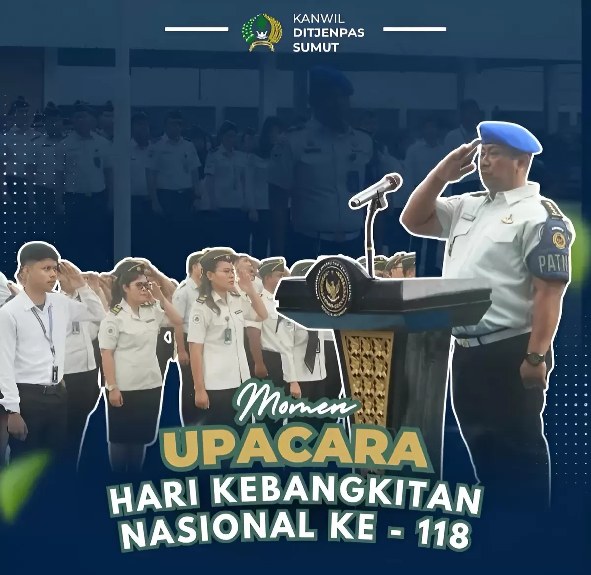 Kabid PPK Internal Ditjenpas Sumut Saat Pimpin Upacara Harkitnas