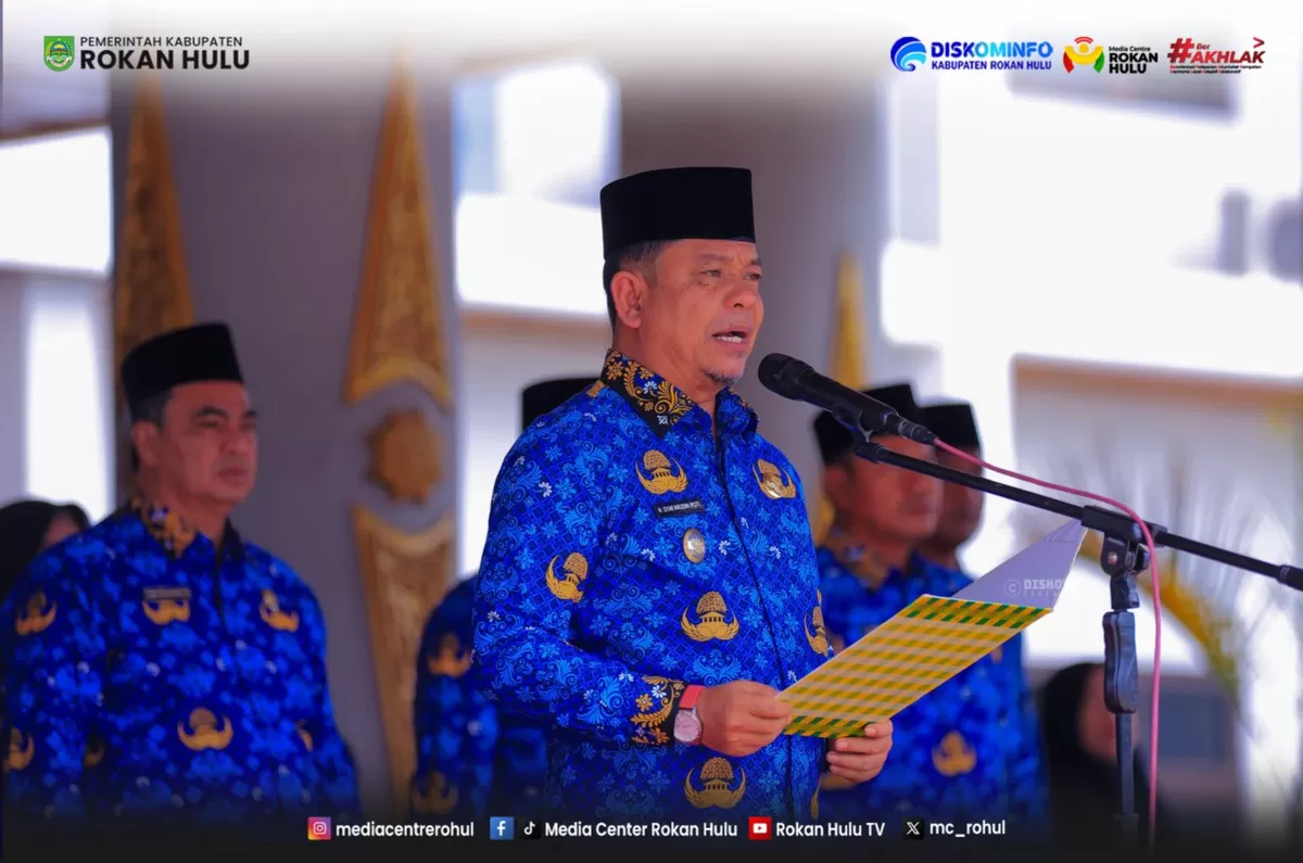 Foto Wakil Bupati Rokan Hulu H Syafaruddin Poti, S.H., M.M Irup Hari Kebangkitan Nasional Ke 118 Tahun 2026  (Diskominfo Rohul )