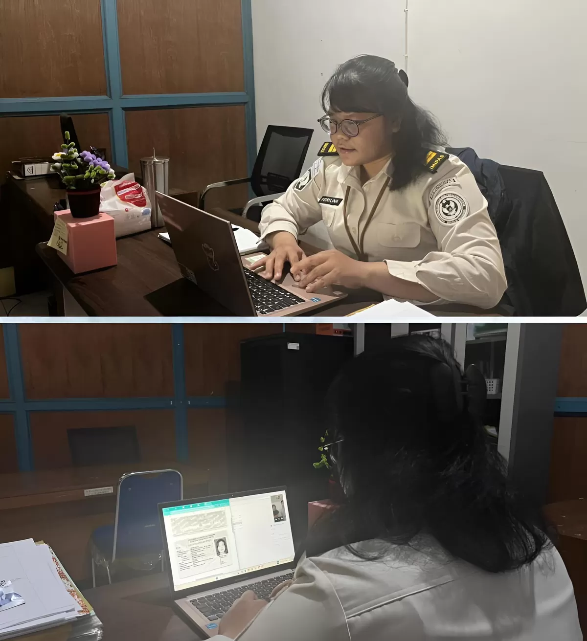 Petugas Bapas Muara Teweh Saat Kegiatan Litmas Secara Online