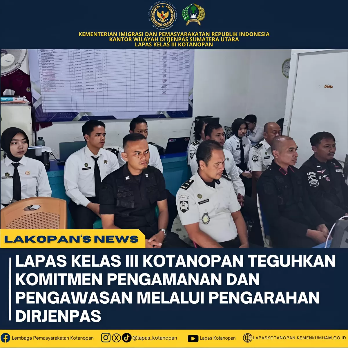 Kalapas Kotanopan dan Jajaran Saat Mengikuti Pengarahan Dirjenpas