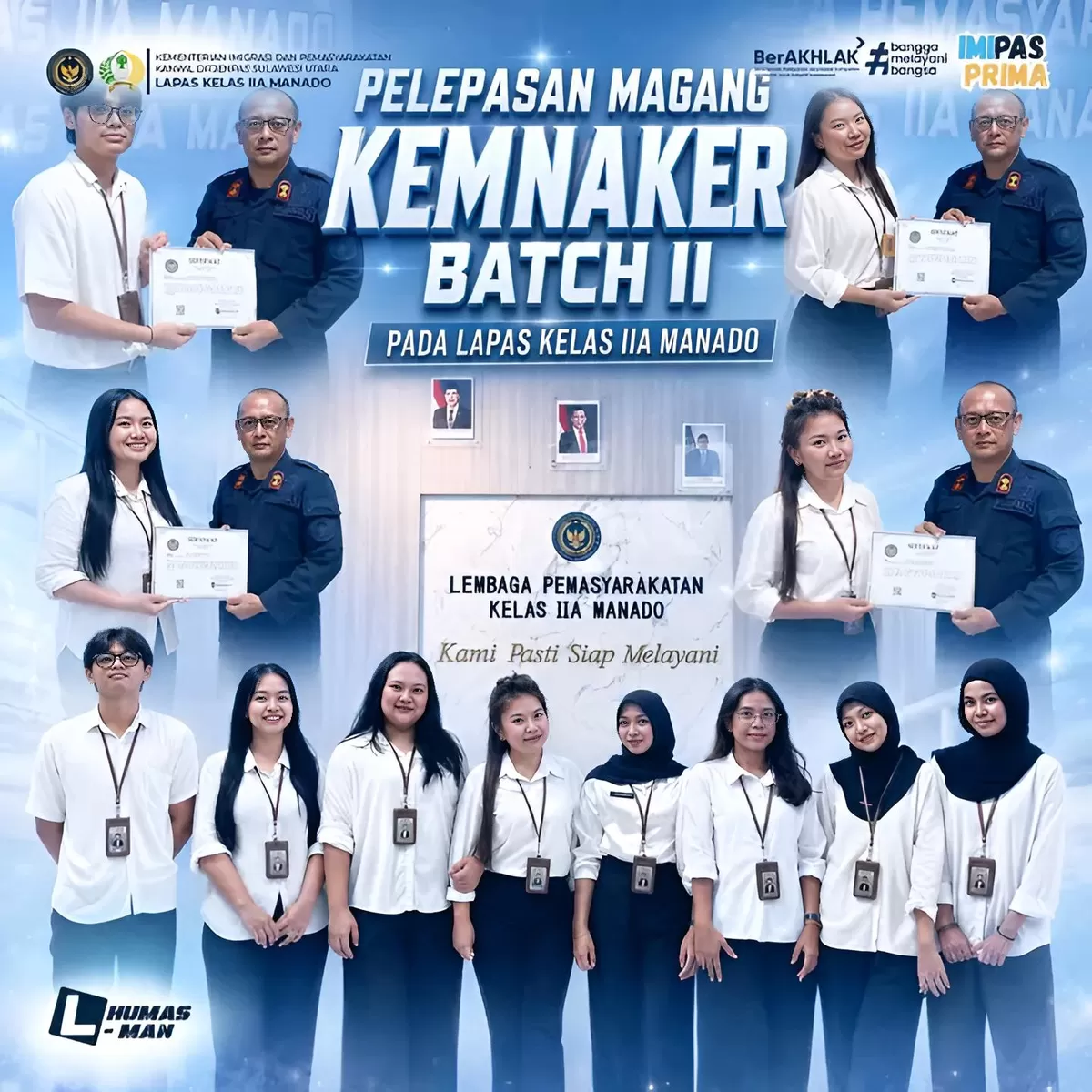 Kalapas Manado Bersama Magang Batch II Kemnaker RI