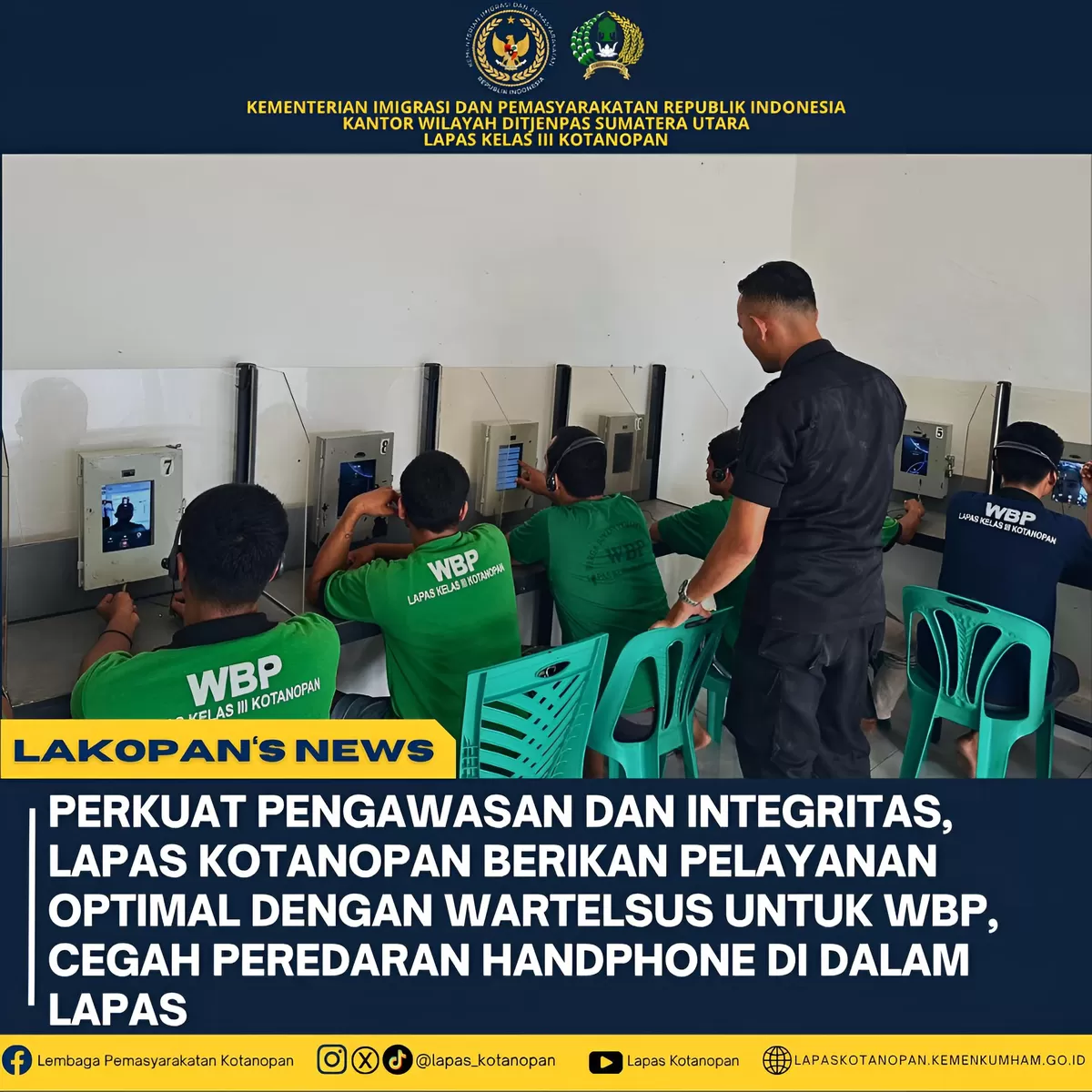 Petugas Lapas Kotanopan Saat Tinjau WBP di Wartelsus