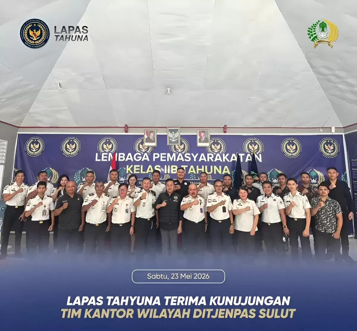 Kalapas Tahuna dan Jajaran Bersama Kabid Yanbin Ditjenpas Sulut