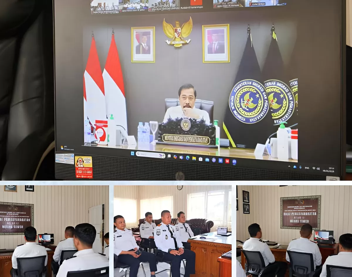 Kabapas Muara Teweh dan Jajaran Saat Mengikuti Rapat Anev Bidang Pemasyarakatan