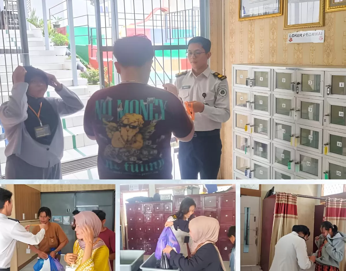 Petugas Bapas Muara Teweh Saat Bantu Pengamanan Layanan Kunjungan Hari Raya Idul Adha