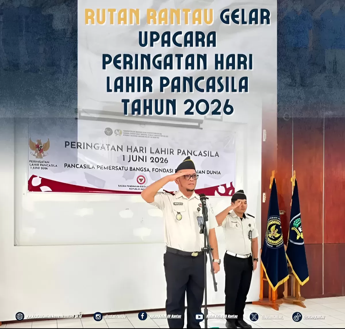 Karutan Rantau Saat Pimpin Upacara Peringatan Hari Lahir Pancasila