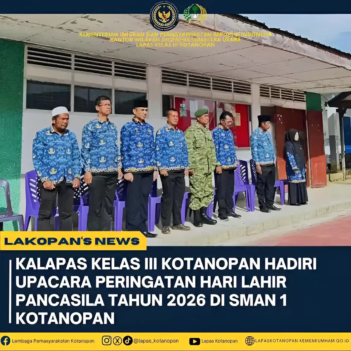 Kalapas Kotanopan Saat Mengikuti Upacara Peringatan Hari Lahir Pancasila