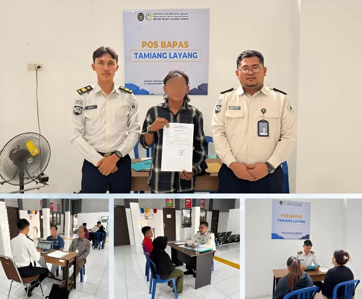 Petugas Bapas Muara Teweh Saat Kegiatan Layanan di Pos Bapas