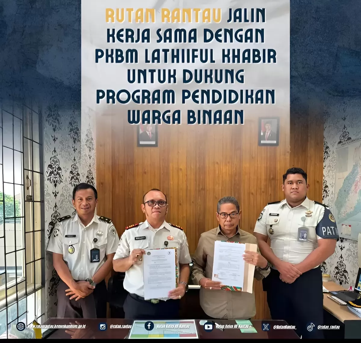 Karutan Rantau dan Jajaran Saat Penandatanganan Kerja Sama dengan PKBM Lathiiful Khabir