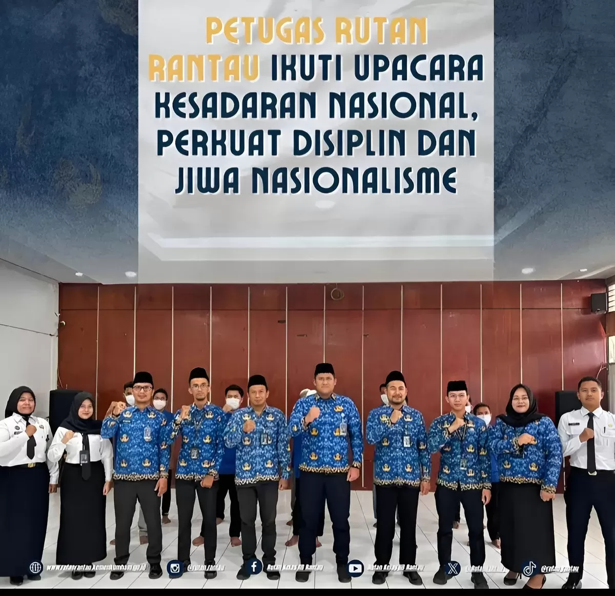 Petugas Rutan Rantau Saat Upacara Kesadaran Nasional