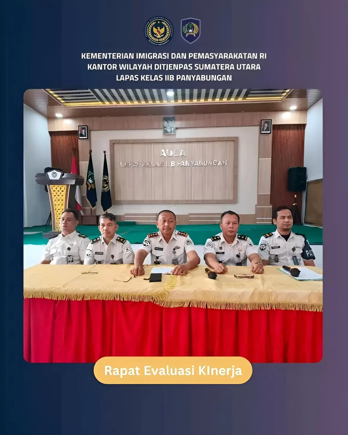Kalapas Panyabungan dan Jajaran Saat Rapat Evaluasi Kinerja Petugas